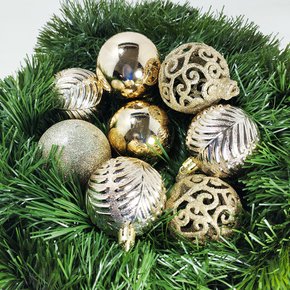 Bola de Natal 6cm Ouro Vazada/Glitter/3D Folhada 9 Un Global