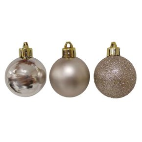 Bola de Natal 8cm Prata Lisa/Fosca/Glitter 3 Un Matsumoto