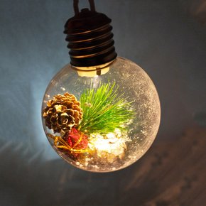 Bola de Natal 8cm Transparente Lâmpada Decorada Matsumoto