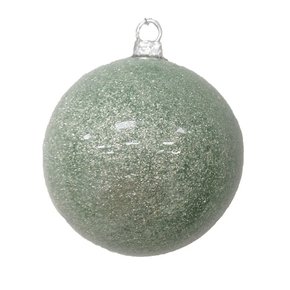 Bola de Natal 8cm Verde Menta Perolada com Glitter Matsumoto