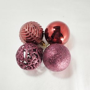 Bola de Natal Vermelho Marsala 6cm Vazada/Glitter/Simples/3D Folhada com 9 Unidades Global
