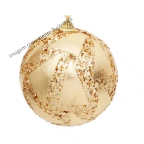 Bola Decorada Natal Ouro 8 cm Ref. RHTA120002G8 Unidade