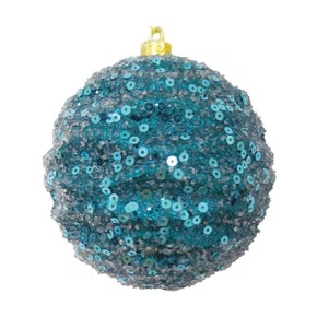 Bola Natal Decorada Azul 8 cm Ref. RHT130647LB8 Unidade