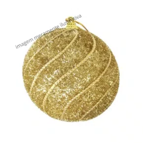 Bola Natal Decorada Ouro 8 cm – Ref. A930118G8 – Unidade