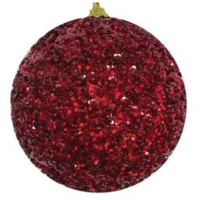 Bola Natal Decorada Vermelha 8 cm Ref. RHT130594R8 Unidade