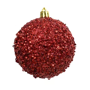 Bola Natal Decorada Vinho 8 cm Ref. HTA07547BUB Unidade