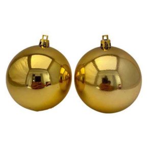 Bola Natal Ouro Metalizada 8cm C/ 3un