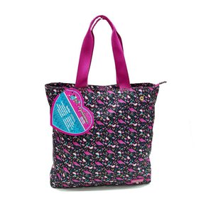Bolsa Tote Flamingo Azul E Rosa Menininhas Tilibra