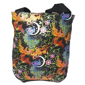 Bolsa Tote Preta Com Pavão E Fênix La Ink Dermiwill