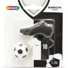 Borracha Futebol Preto e Branco Unidade Acrilex