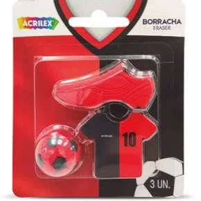 Borracha Futebol Vermelho e Preto Acrilex