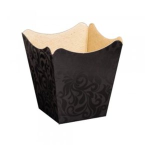 Cachepô Grande Preto Invernal Arabesco 16x17x11cm - Xingo