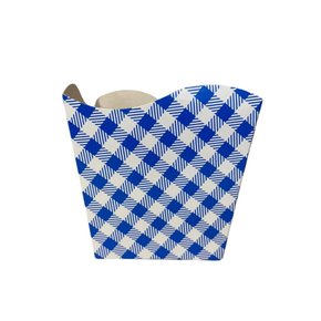 Cachepô Médio Xadrez Azul 06 Unidades Kaixote