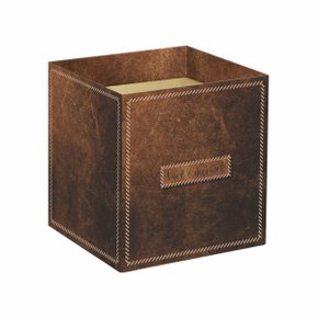 Cachepô Quadrado "Você é Incrível" Couro Marrom 14,5x14,5x15,5cm - Albano