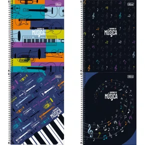 Caderno de Música Espiral Universitário Capa Dura 80fls Sortido Tilibra