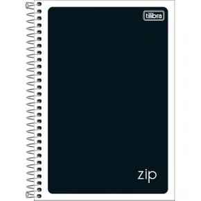 Caderneta Esp 1/8 Capa Dura 80 Fls Preto Zip Tilibra