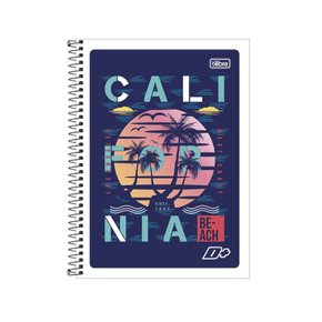 Caderneta Espiral 1/8 96fls Azul Califórnia D+ Tilibra