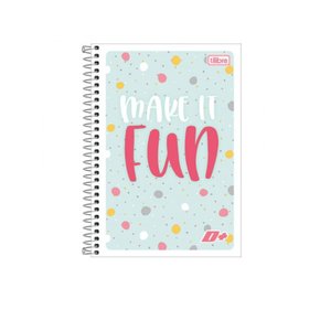 Caderneta Espiral 1/8 96fls Azul Claro Poá D+ Tilibra