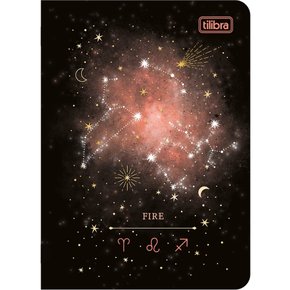 Caderneta Grampeada 32fls Preta Signos Fogo Magic Tilibra