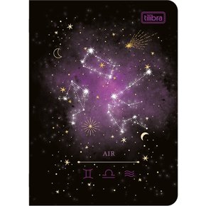 Caderneta Grampeada 32fls Preta Signos Ar Magic Tilibra