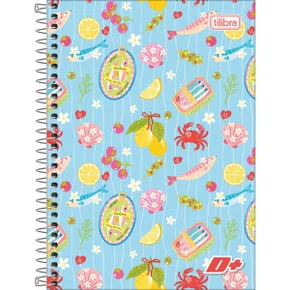 Caderno 1/4 Feminino 200 Folhas Azul D+ Tilibra