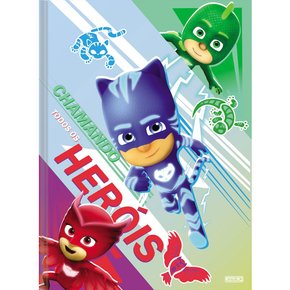 Caderno Brochura 1/4 Capa Dura 80 Fls Colorido Heróis PJ Mask São Domingos