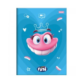 Caderno Brochura 1/4 Capa Dura 80 Folhas Azul Dentadura Fini Tilibra