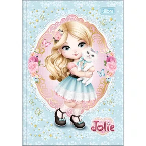 Caderno Brochura 1/4 Capa Dura 80 Folhas Azul Jolie Tilibra