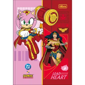 Caderno Brochura 1/4 Capa Dura 80 Folhas Rosa Amy Sonic Tilibra