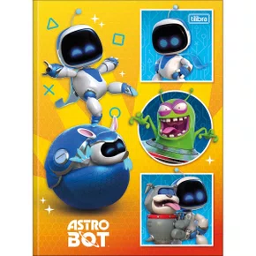 Caderno Brochura Universitário Capa Dura 80 Folhas Amarelo AstroBot Tilibra