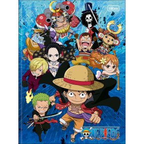 Caderno Brochura Universitário Capa Dura 80 Folhas Azul Mugiwara One Piece Tilibra