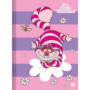 Caderno Brochura Universitário Capa Dura 80 Folhas Lilás Gato de Cheshire Alice Animativa