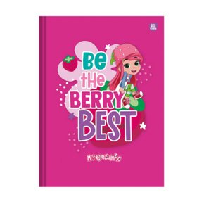 Caderno Brochura Universitário Capa Dura 80 Folhas Pink Moranguinho Animativa