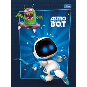 Caderno Brochura Universitário Capa Dura 80 Folhas Preto AstroBot Tilibra
