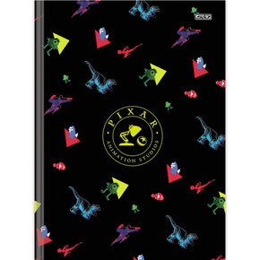 Caderno Brochura Univ CD 80fls Preto Pixar São Domingos