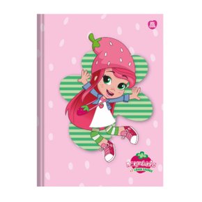 Caderno Brochura Universitário Capa Dura 80 Folhas Rosa Claro Moranguinho Animativa