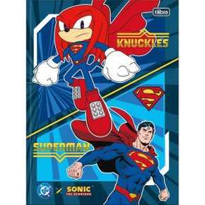 Caderno Brochura Universitário Capa Dura 80 Folhas Vermelho Knuckles Sonic Tilibra