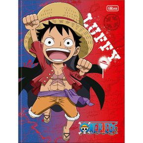 Caderno Brochura Universitário Capa Dura 80 Folhas Vermelho Luffy One Piece Tilibra