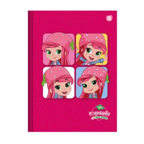 Caderno Brochura Universitário Capa Dura 80 Folhas Vermelho Moranguinho Animativa