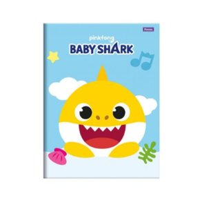 Caderno Brochura Universitário Capa Dura 96fls Azul Claro Baby Shark Foroni