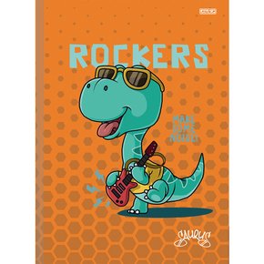 Caderno Brochurão Capa Dura 80 Fls Laranja Saurus São Domingos