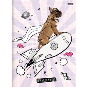 Caderno Brochurão Capa Dura 80 Fls Lilás My Pets São Domingos