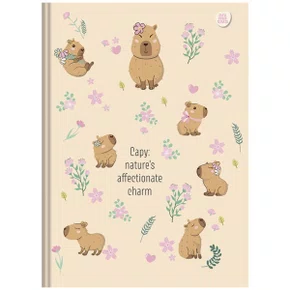 Caderno Brochurão Capa Dura Capivara Rosa Capivara Capycuties 80 Folhas Animativa