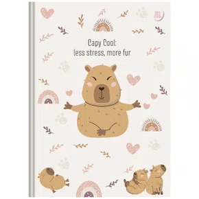 Caderno Brochurão Capa Dura Capivara Rosa Capycuties 80 Folhas Animativa