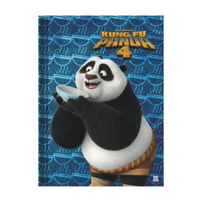 Caderno Brochurão Capa Dura DreamWorks Panda Azul 80 Fls Animativa