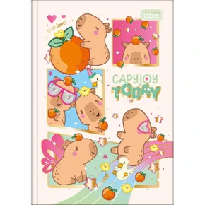 Caderno Brochurão CD Capivara CapyChilled Branco 80 Folhas Tilibra