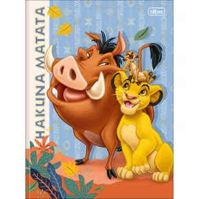 Caderno Brocurão Universitário Capa Dura 80 Folhas Azul O Rei Leão Tilibra