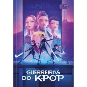 Caderno Brocurão Universitário Capa Dura 80 Folhas Lilás HUNTR/X Guerreiras do K-Pop Tilibra