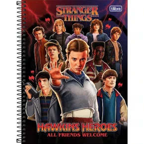 Caderno CD Universitário Stranger Things Vermelho 80 Folhas Tilibra