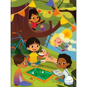 Caderno de Caligrafia Brochura Capa Dura 40 Fls Colorido Brincadeiras Sapeca Tilibra